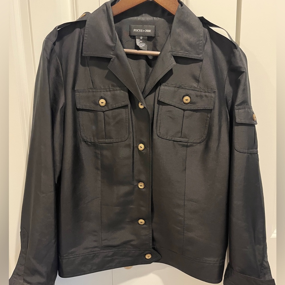 Focus 2000 Women's Silk Black Jacket Size 4 (Small)